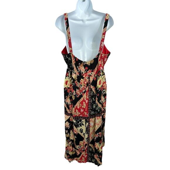BOG Band of Gypsies Collective Anthem of the Sun Boho Midi Dress Sz Large Floral - Picture 10 of 11